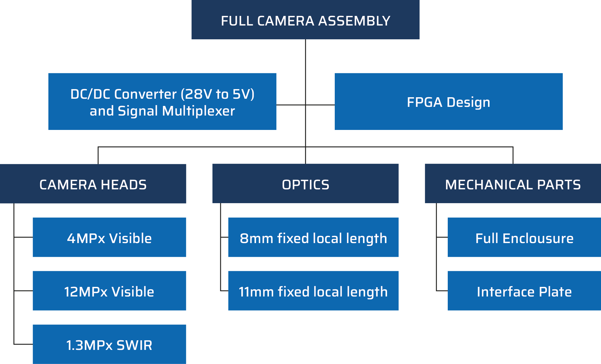 Space cameras for video and imaging from 3D PLUS