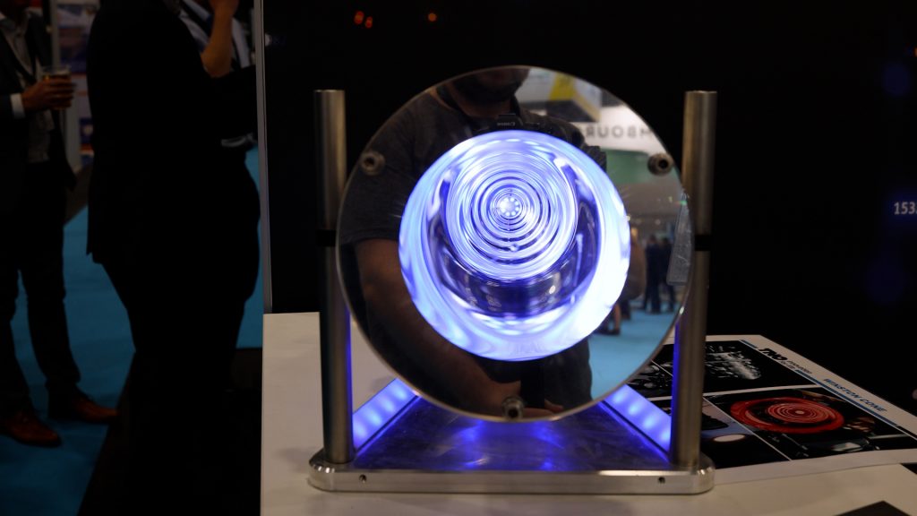 What looks like a play of light is, in fact, high-precision optics for orbit - the Winston Cone by TNO Winston Cone - White Blue light inside